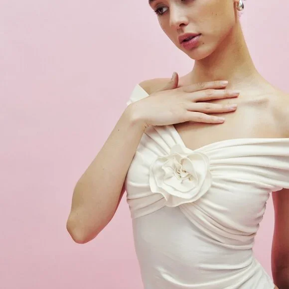 Reformation Emerald Knit Top in Horchata/Cream, Size XS, $128 - Picture 2 of 6